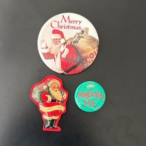 CHRISTMAS Pinback Button Lot (3)